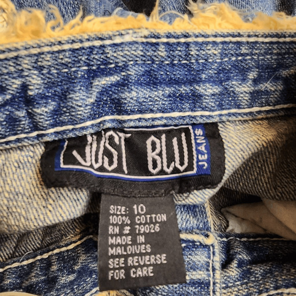 Just Bleu VTG Y2K Fringe Faux Leather Detail Bootcut Denim Jeans Size 10 (4628) - Picture 4 of 5